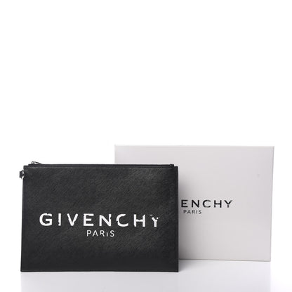 Givenchy Textured Coated Canvas Iconic Prints Flat Medium Clutch Bag Black 8 of 8