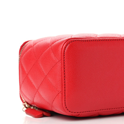 Chanel Caviar Quilted Small Vanity Case With Chain Red 8 of 9