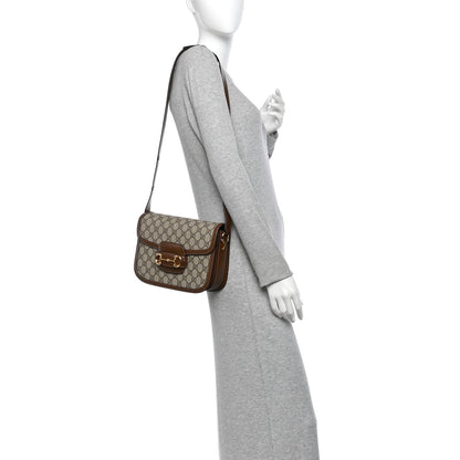 Gucci GG Supreme Monogram Horsebit 1955 Shoulder Bag Beige Brown Sugar 2 of 10