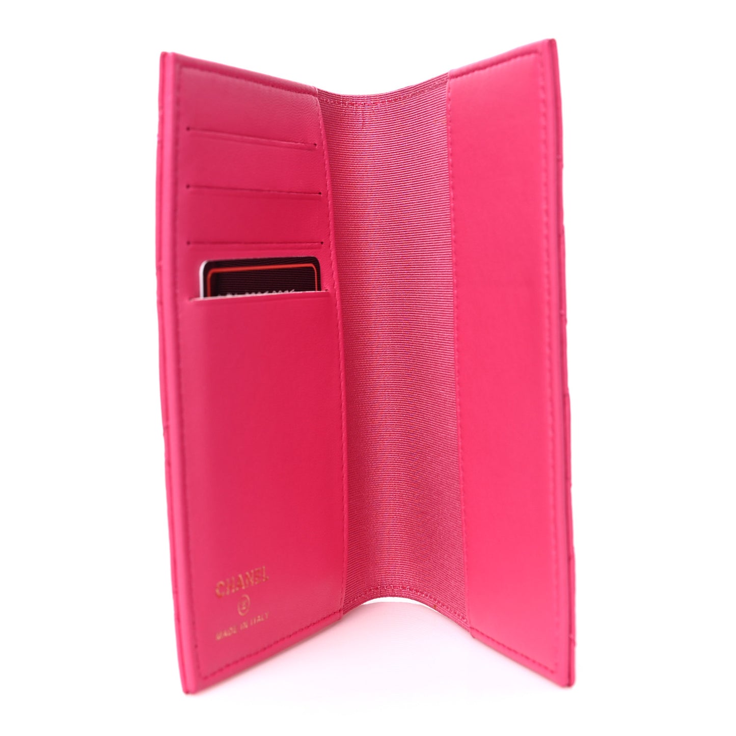 Lambskin Quilted Passport Holder Pink