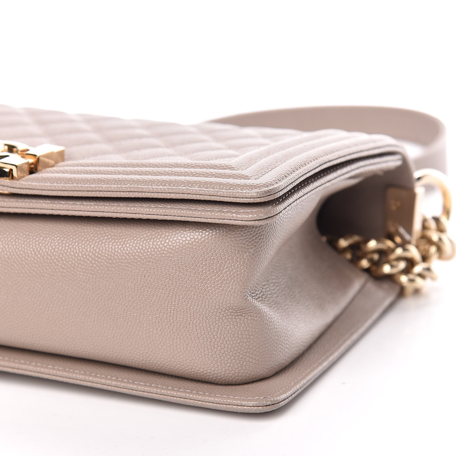 Chanel Caviar Quilted Medium Boy Flap Dark Beige 6 of 11