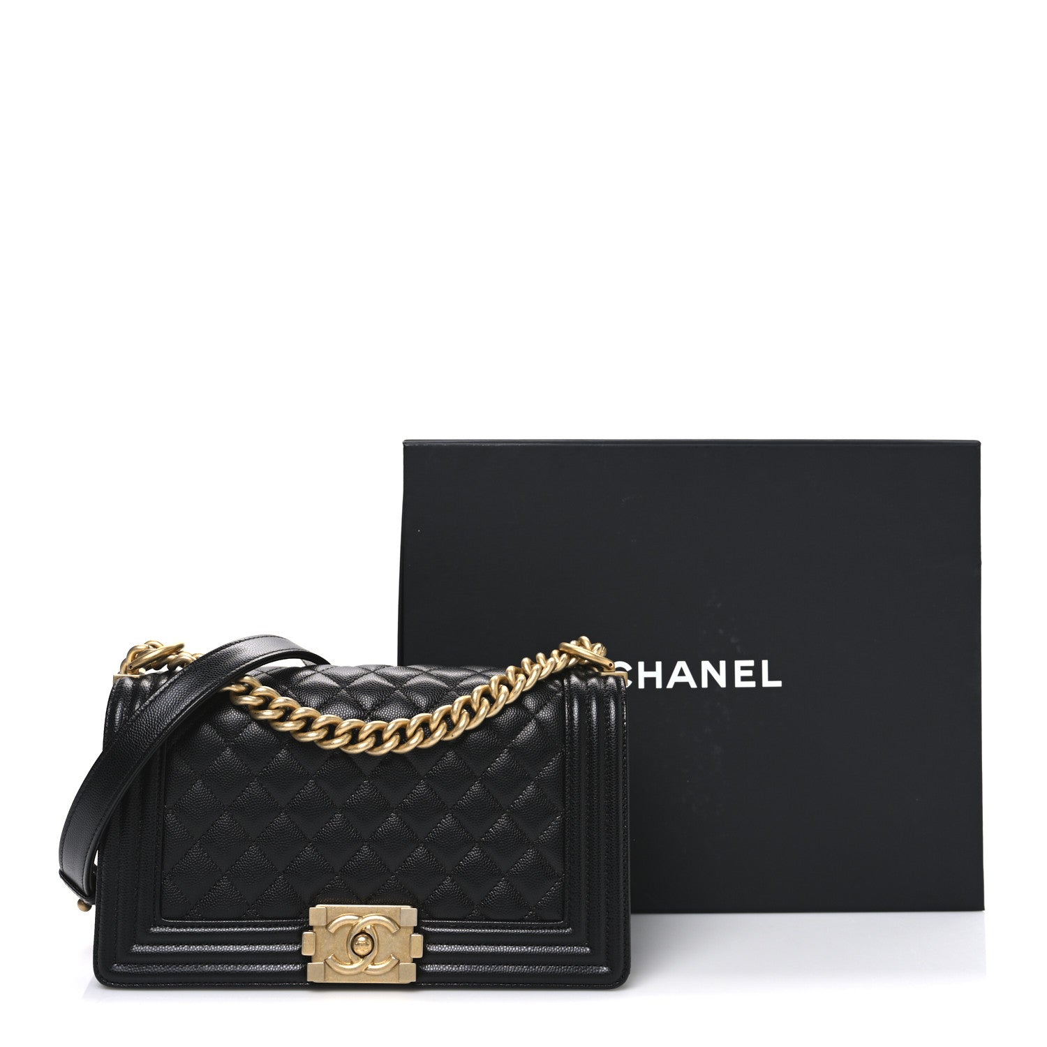 Chanel Caviar Quilted Medium Boy Flap Black 11 of 11