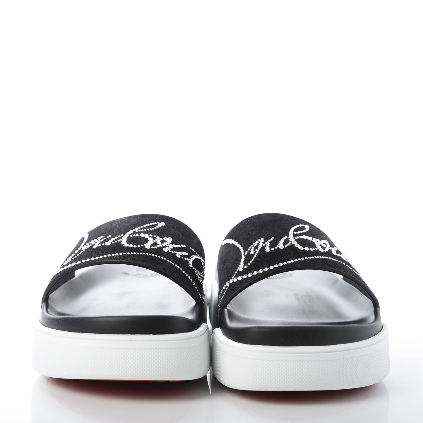 Veau Velours Strass Dear Pool Platform Slide Sandal 36.5 Black