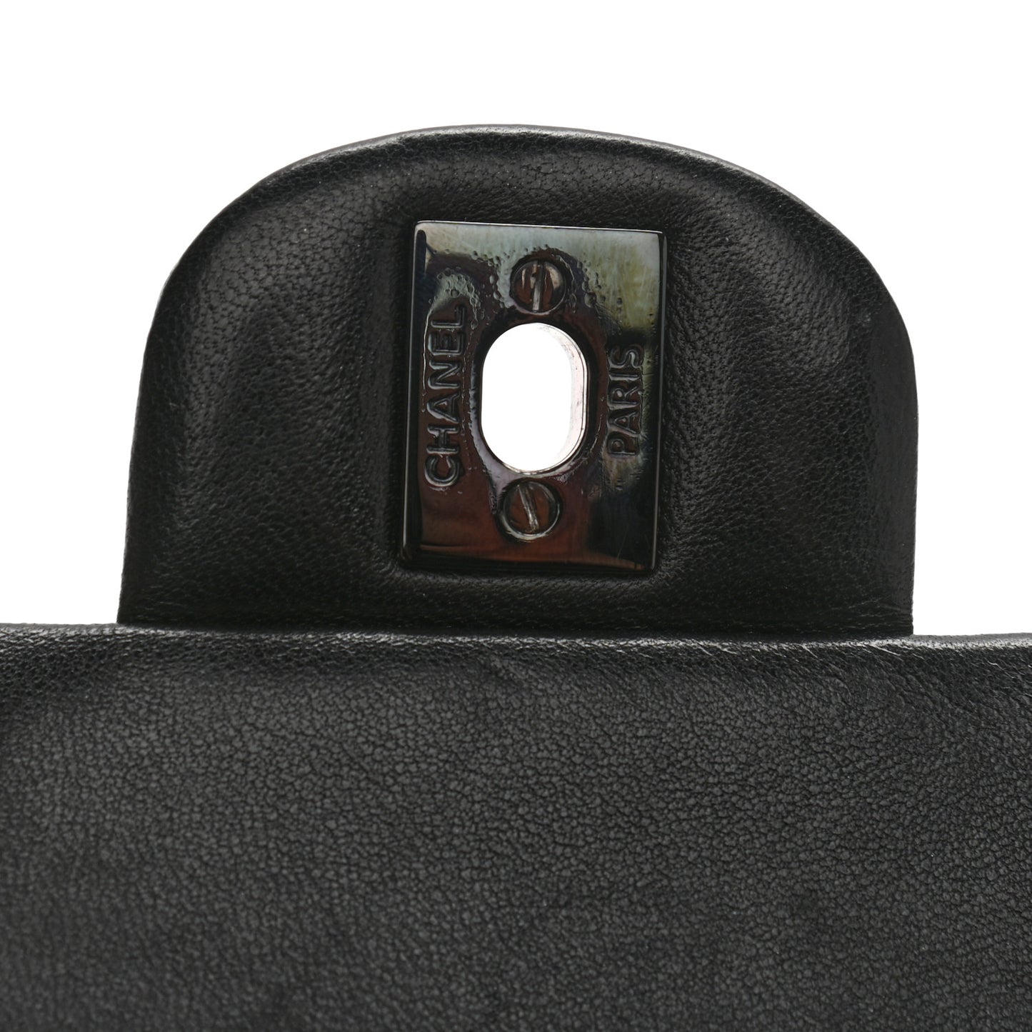 Lambskin Chevron Quilted Medium Double Flap So Black
