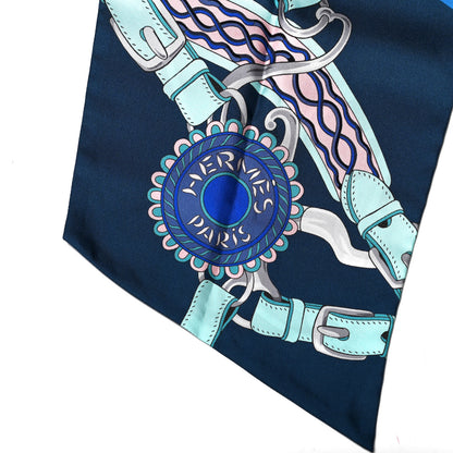 Hermes Silk Festival des Amazones Maxi Twilly Marine Turquoise Rose 2 of 4