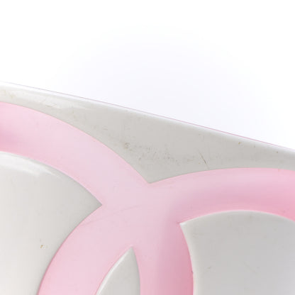 Chanel Resin CC Wide Cuff White Pink 6 of 6