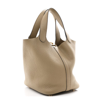 Hermes Taurillon Clemence Picotin Lock 18 PM Beige Marfa 3 of 11