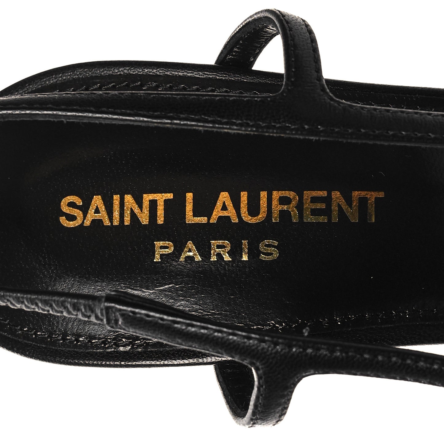 Calfskin Metallic Toe Slingback Strap Heels 39 Black