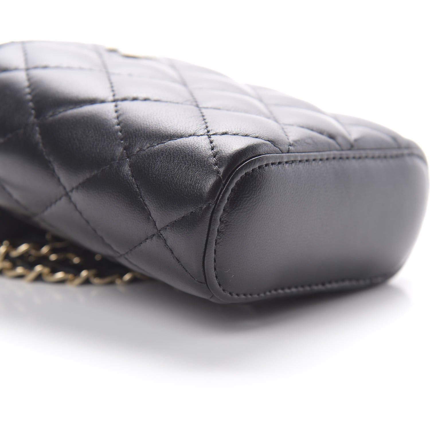 Chanel Lambskin Quilted Small Vertical Coco Beauty Vanity Case With Chain Black 8 of 10