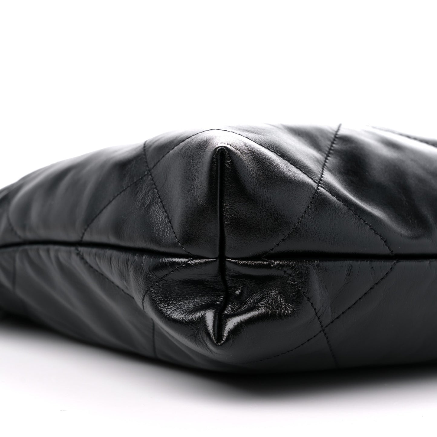 Shiny Calfskin Quilted Small Chanel 22 Black