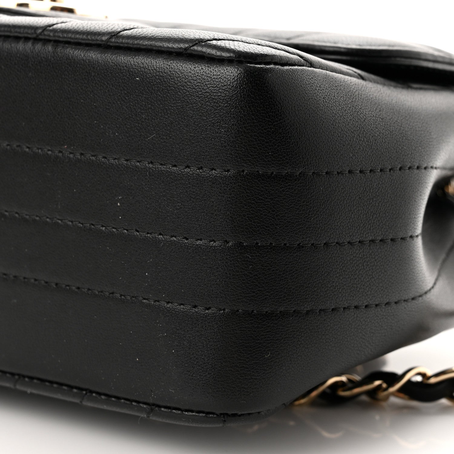 Chanel Lambskin Chevron Quilted Mini Square Flap Black 10 of 11