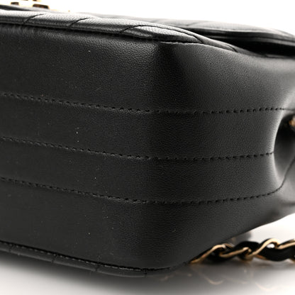 Chanel Lambskin Chevron Quilted Mini Square Flap Black 10 of 11