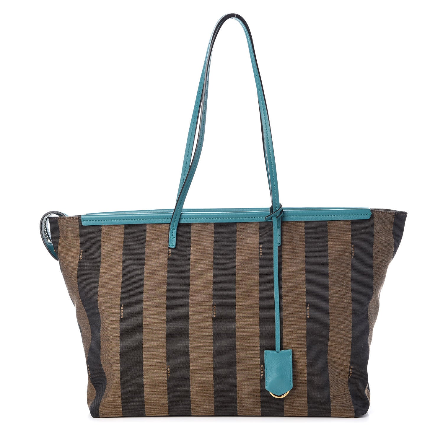 Fendi Pequin Vitello Medium Roll Tote Tobacco Lago 1 of 10