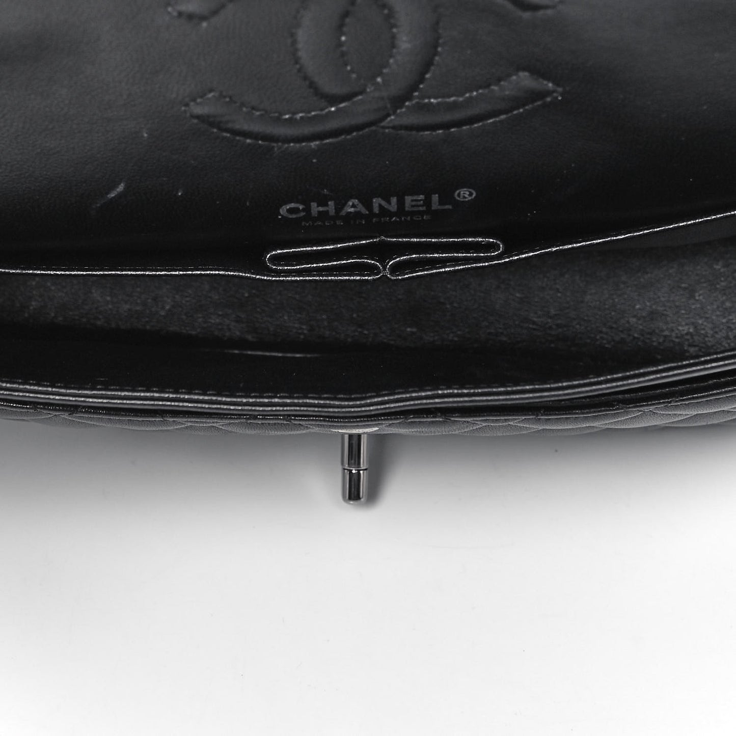 Lambskin Quilted Medium Double Flap Black