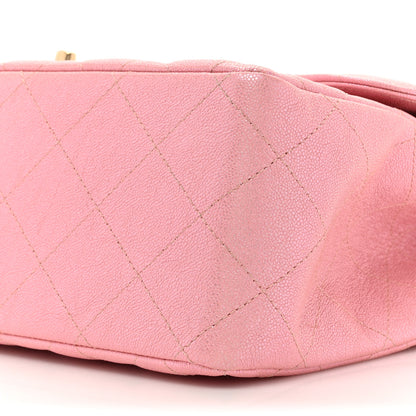 Chanel Iridescent Caviar Quilted Jumbo Double Flap Rose Pink 9 of 16