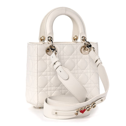 Christian Dior Lambskin Cannage Small My ABCDior Lady Dior White 2 of 16