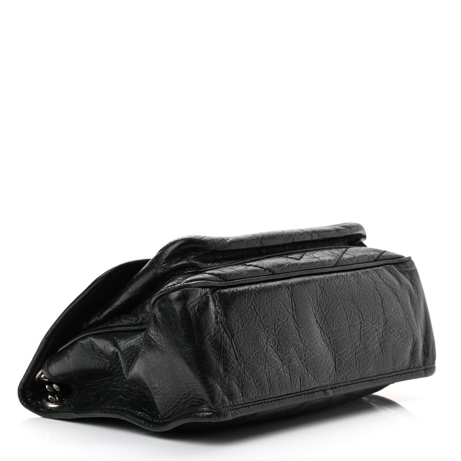 Saint Laurent Crinkled Calfskin Matelasse Monogram Medium Niki Chain Satchel Black 4 of 14