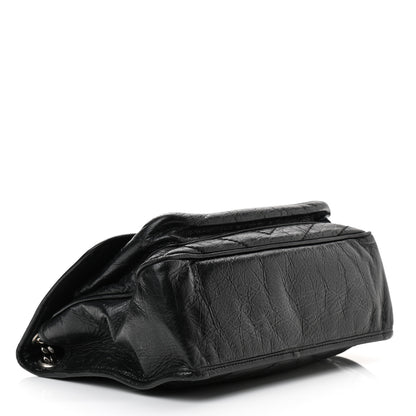 Saint Laurent Crinkled Calfskin Matelasse Monogram Medium Niki Chain Satchel Black 4 of 14