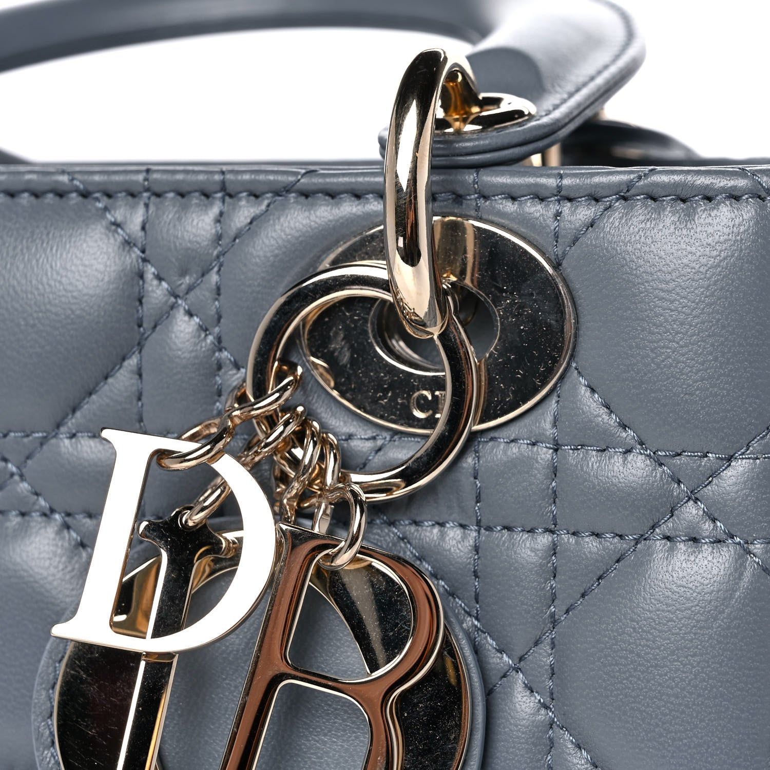 Christian Dior Lambskin Cannage Small My Lady Dior Blue Grey 16 of 16
