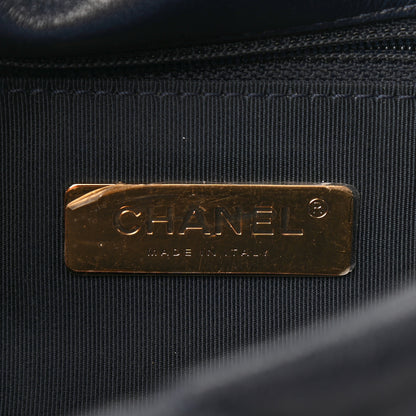 Chanel Goatskin Quilted Medium Chanel 19 Flap Navy Blue 6 of 9