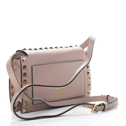 Valentino Garavani Pebbled Calfskin Small Rockstud Overlay Flap Shoulder Bag Poudre 3 of 11