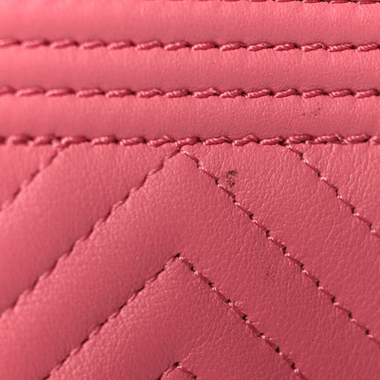 Chanel Calfskin Chevron Quilted Zip Around Boy Coin Purse Wallet Pink 9 of 9