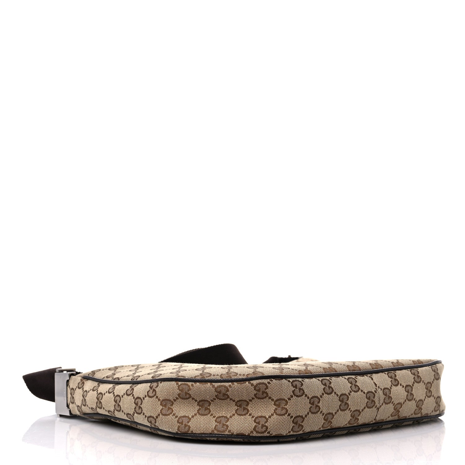 Gucci Monogram Medium Half Moon Hobo Dark Brown 4 of 13