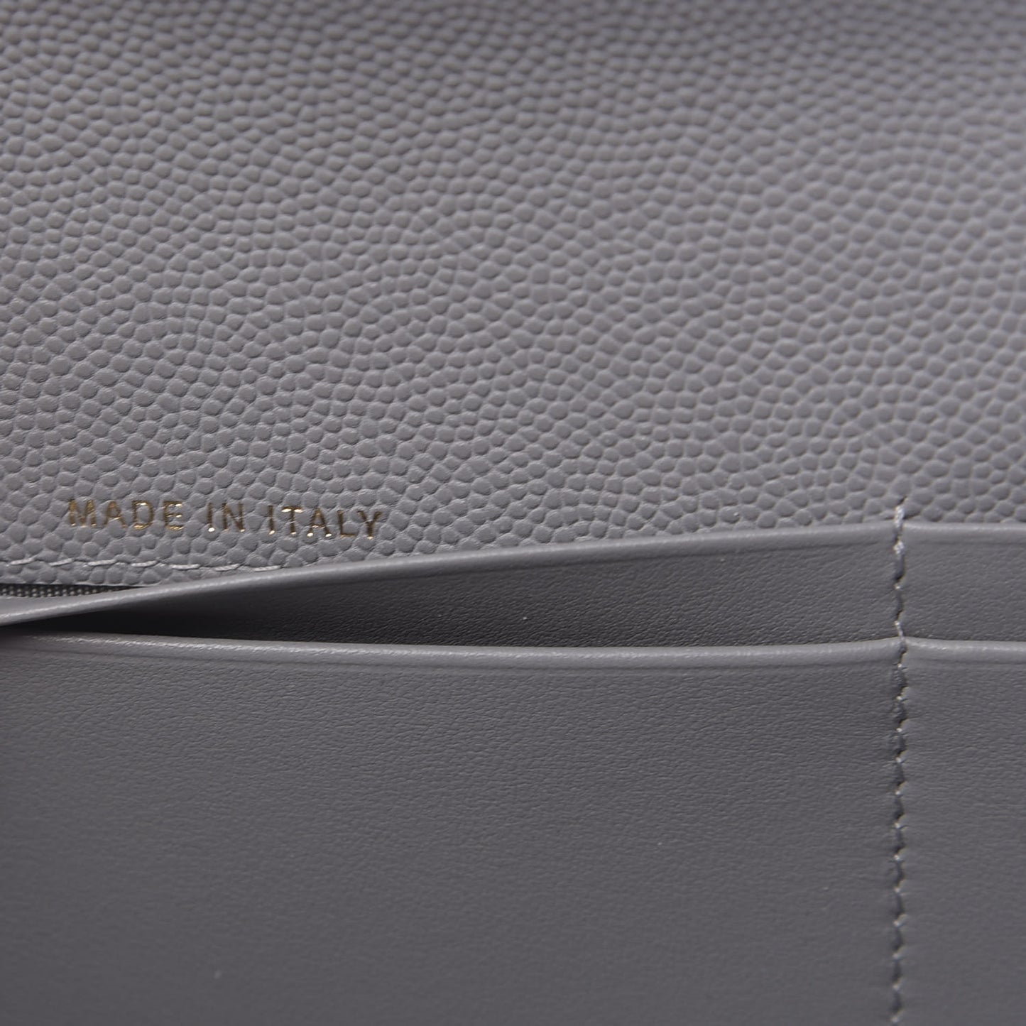 Caviar Quilted Medium Flap Wallet Grey