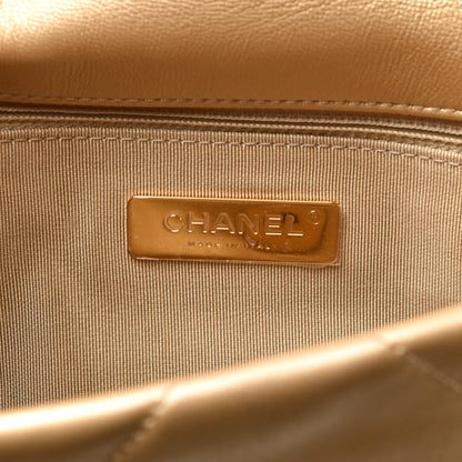Chanel Metallic Goatskin Quilted Medium Chanel 19 Flap Gold 6 of 12