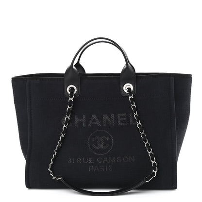 Chanel Mixed Fibers Medium Deauville Tote Black 3 of 12
