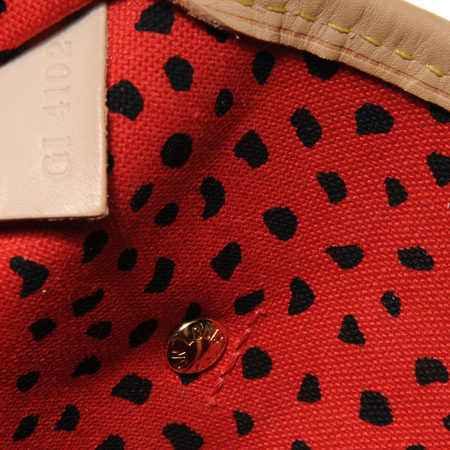 Monogram Kusama Waves Neverfull MM Red