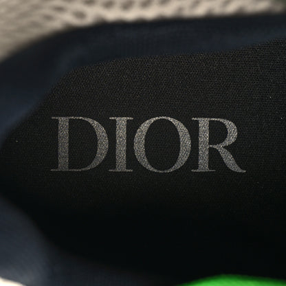 Christian Dior Technical Mesh Calfskin Mens B22 Sneakers 42 Olive Green Black Grey White 8 of 9