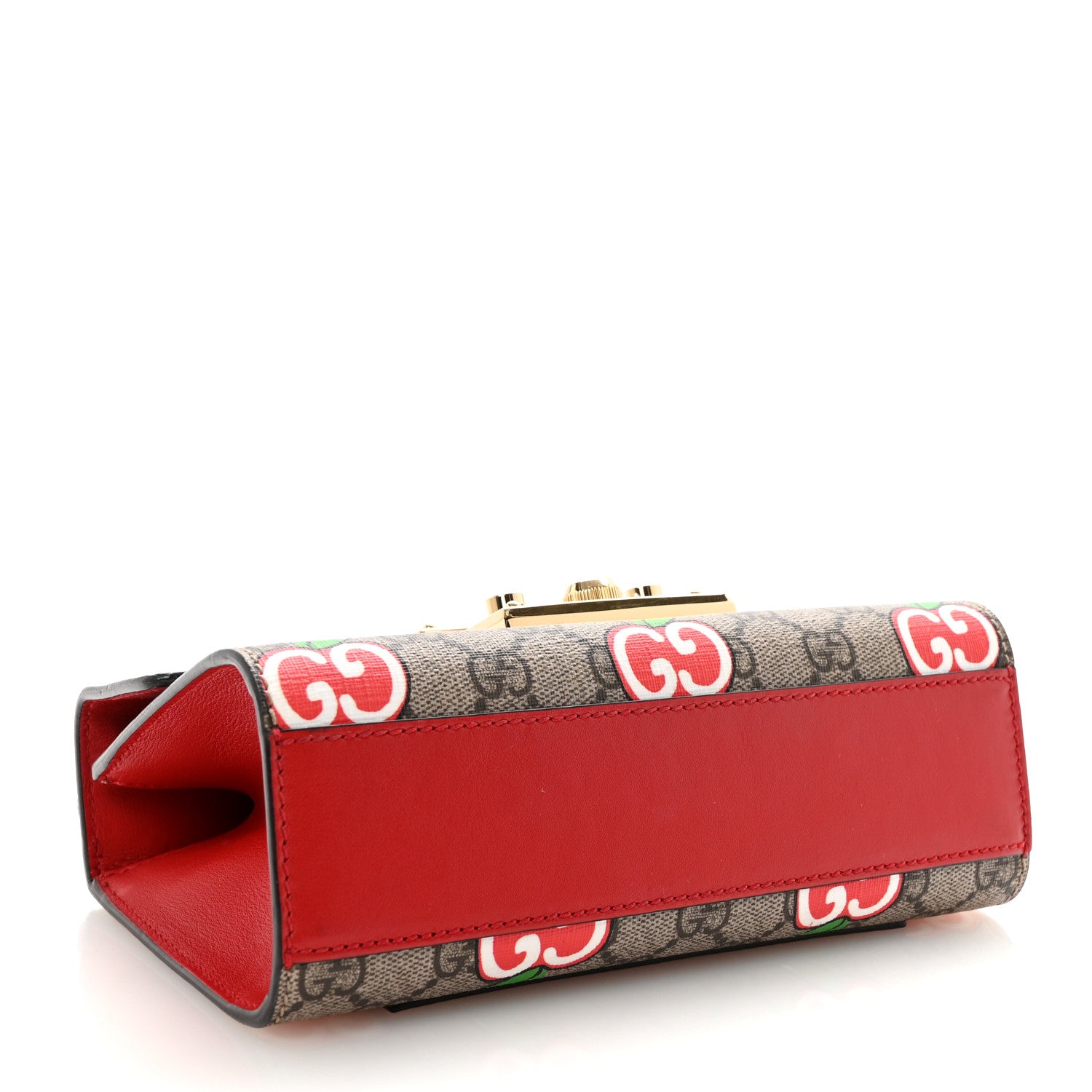 Gucci GG Supreme Monogram Apple Small Padlock Shoulder Bag Beige