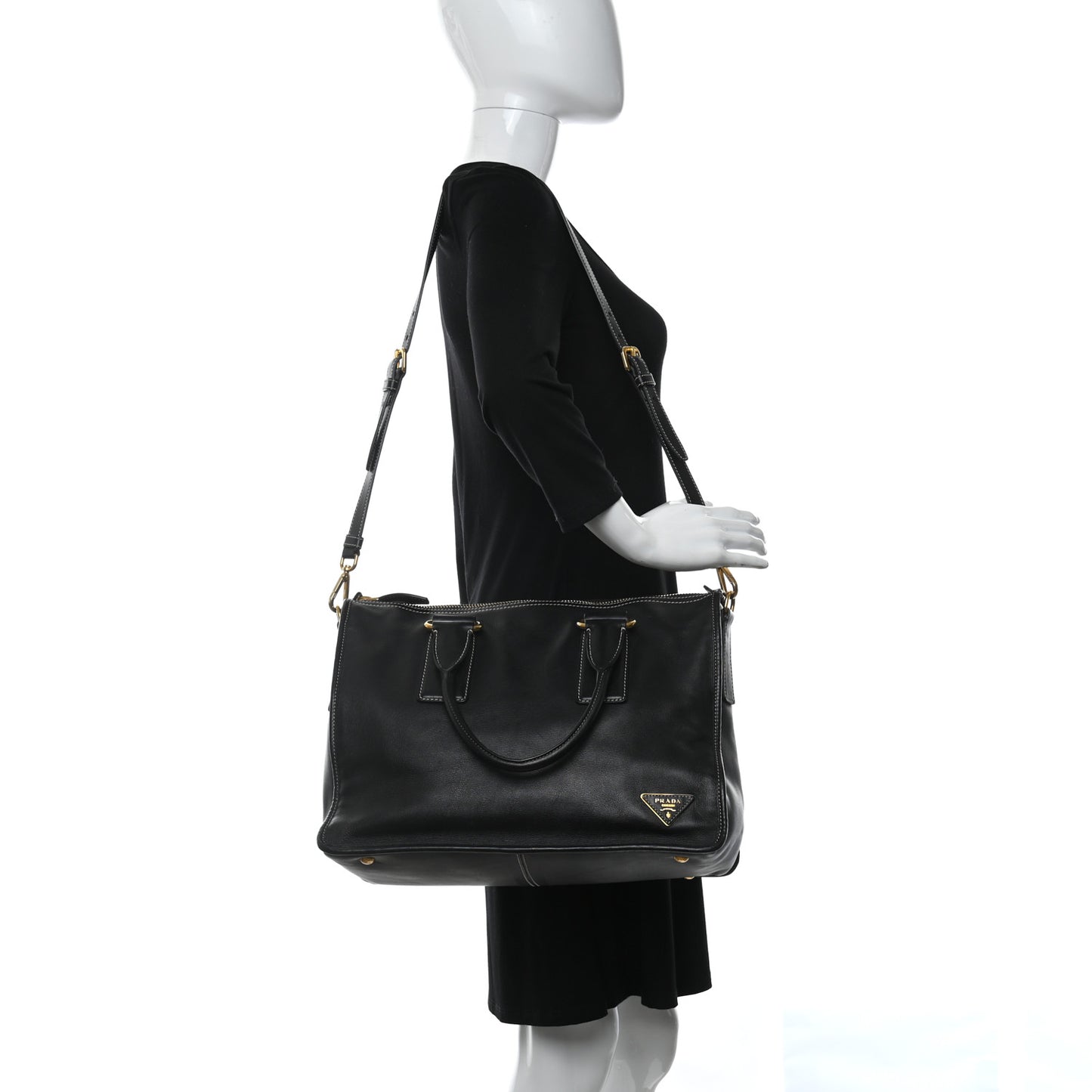 Glace Calf Tote Black