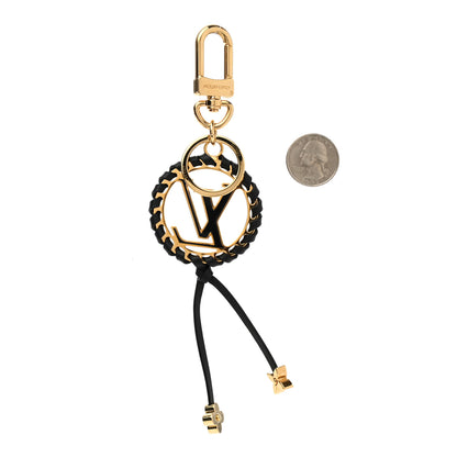 Louis Vuitton Metal Lambskin Enamel Very Bag Charm Key Holder Black 2 of 4