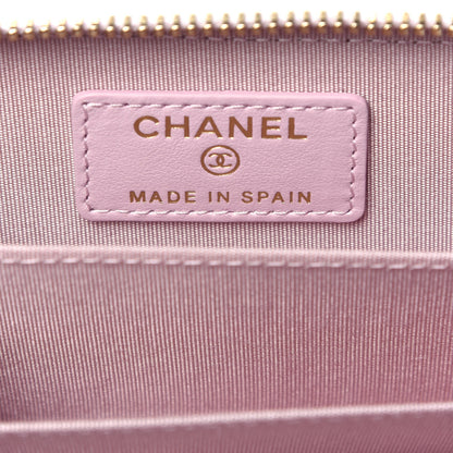 Chanel Lambskin Quilted Chanel 19 Zip Around Coin Purse Wallet Light Pink 6 of 7