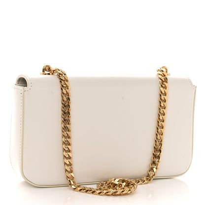 Celine Shiny Calfskin Cuir Triomphe Chain Shoulder Bag White 3 of 11
