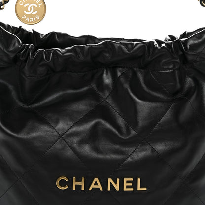 Chanel Shiny Calfskin Quilted Small Chanel 22 Black 9 of 12