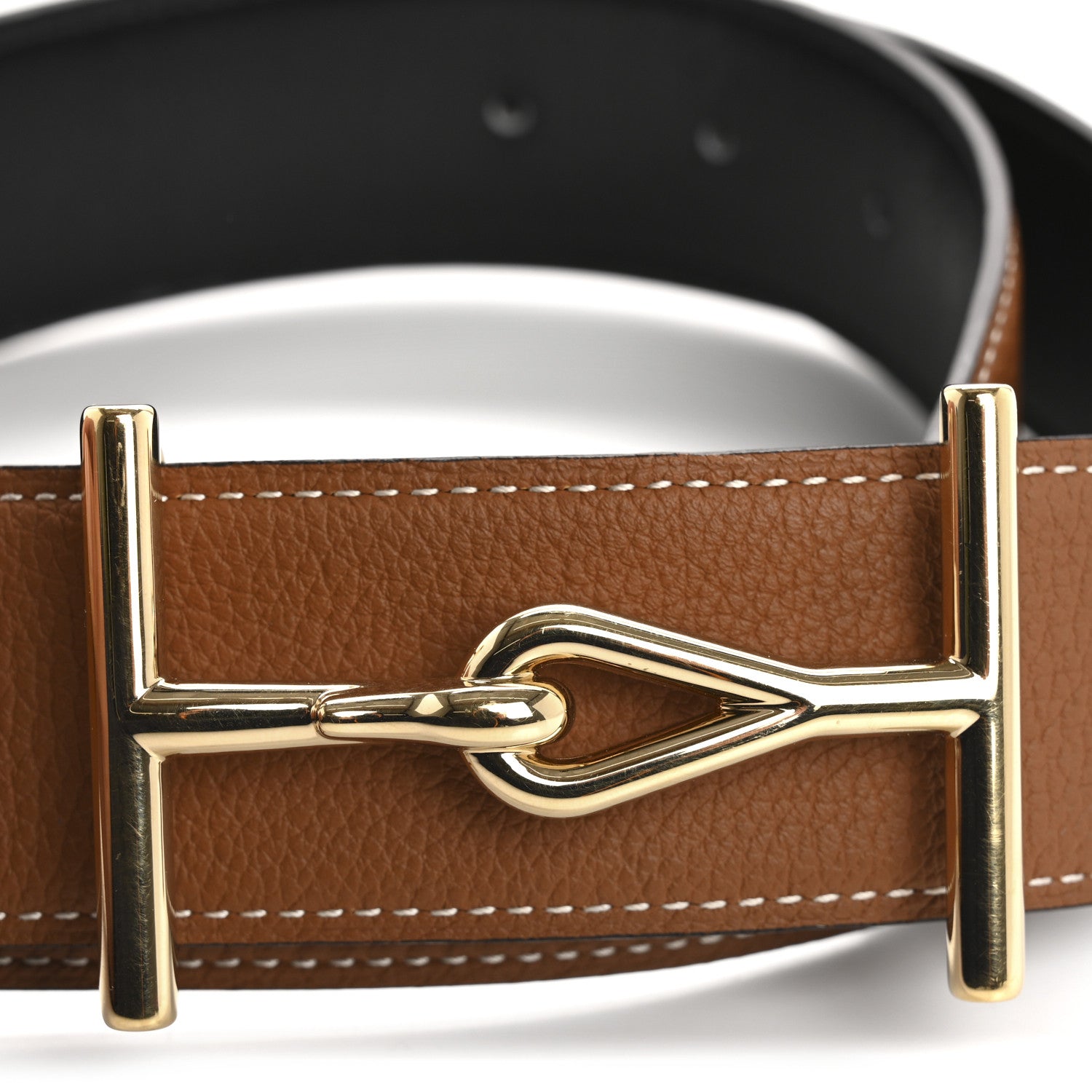 Hermes Togo Box 32mm Reversible Jumbo Belt 85 34 Gold Black 7 of 8