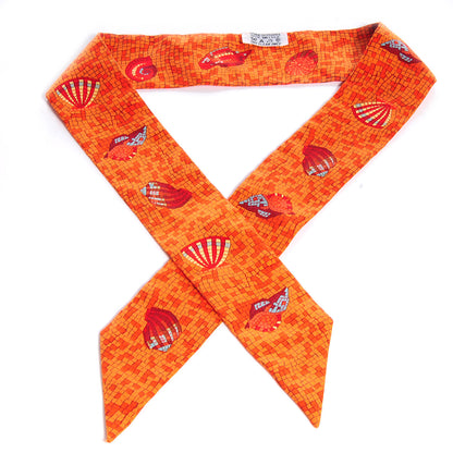 Hermes Silk Sea Shells Mosaic Twilly Orange 1 of 5