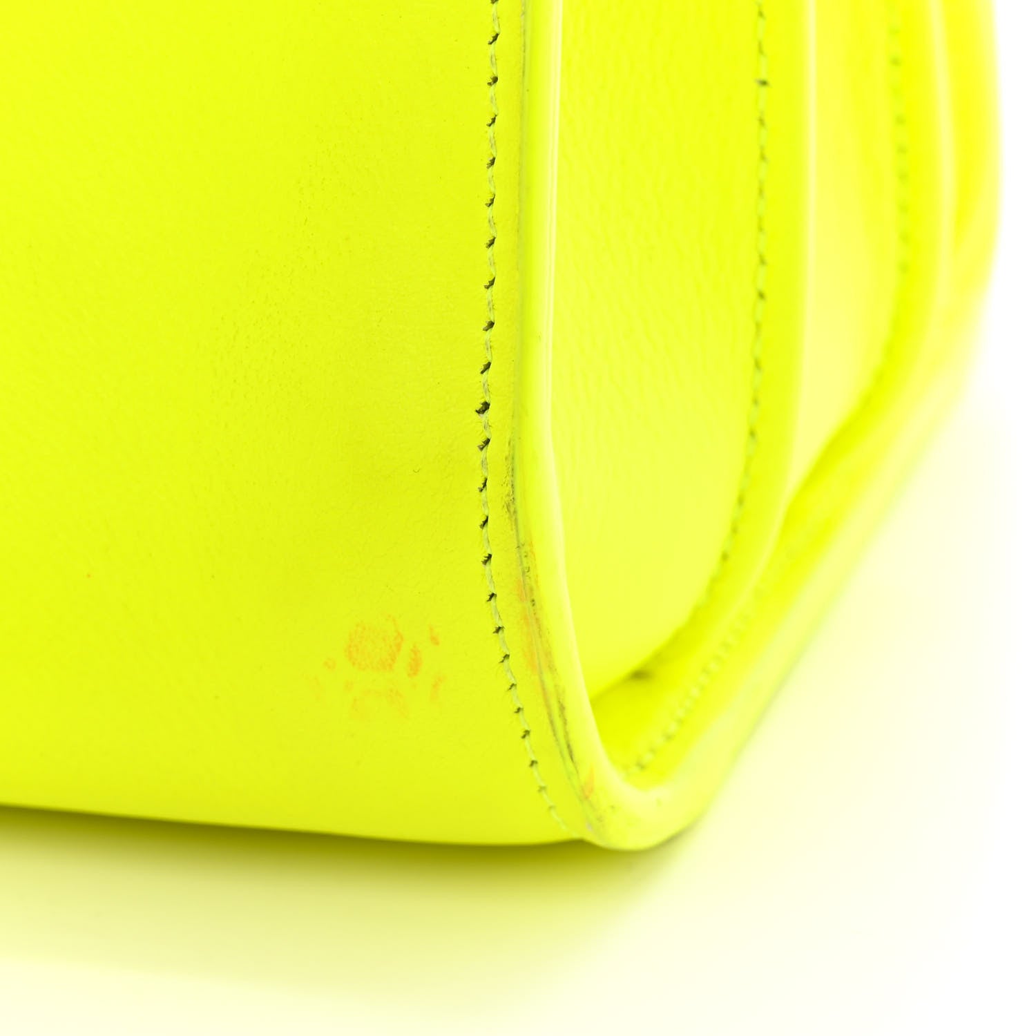 Saint Laurent Calfskin Small Sac De Jour Bag Neon Yellow 14 of 25