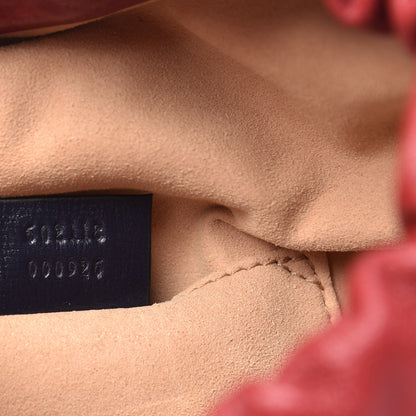 Gucci Azalea Sakai Be Green Calfskin Horsebit 1955 Drawstring Bucket Bag Blue New Cherry Red 7 of 10