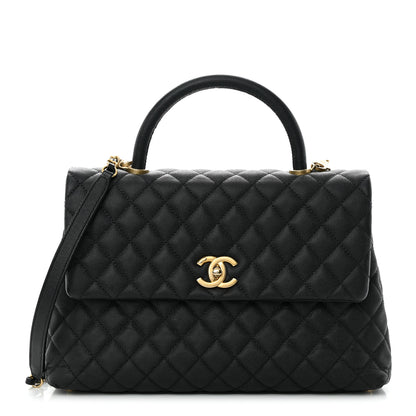 Chanel Caviar Quilted Medium Coco Handle Flap Black 1 of 12