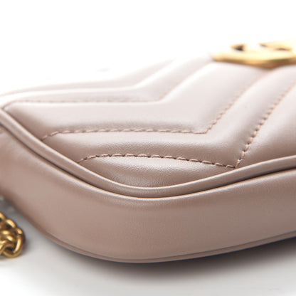 Gucci Calfskin Matelasse Mini GG Marmont Chain Crossbody Bag Porcelain Rose 8 of 9