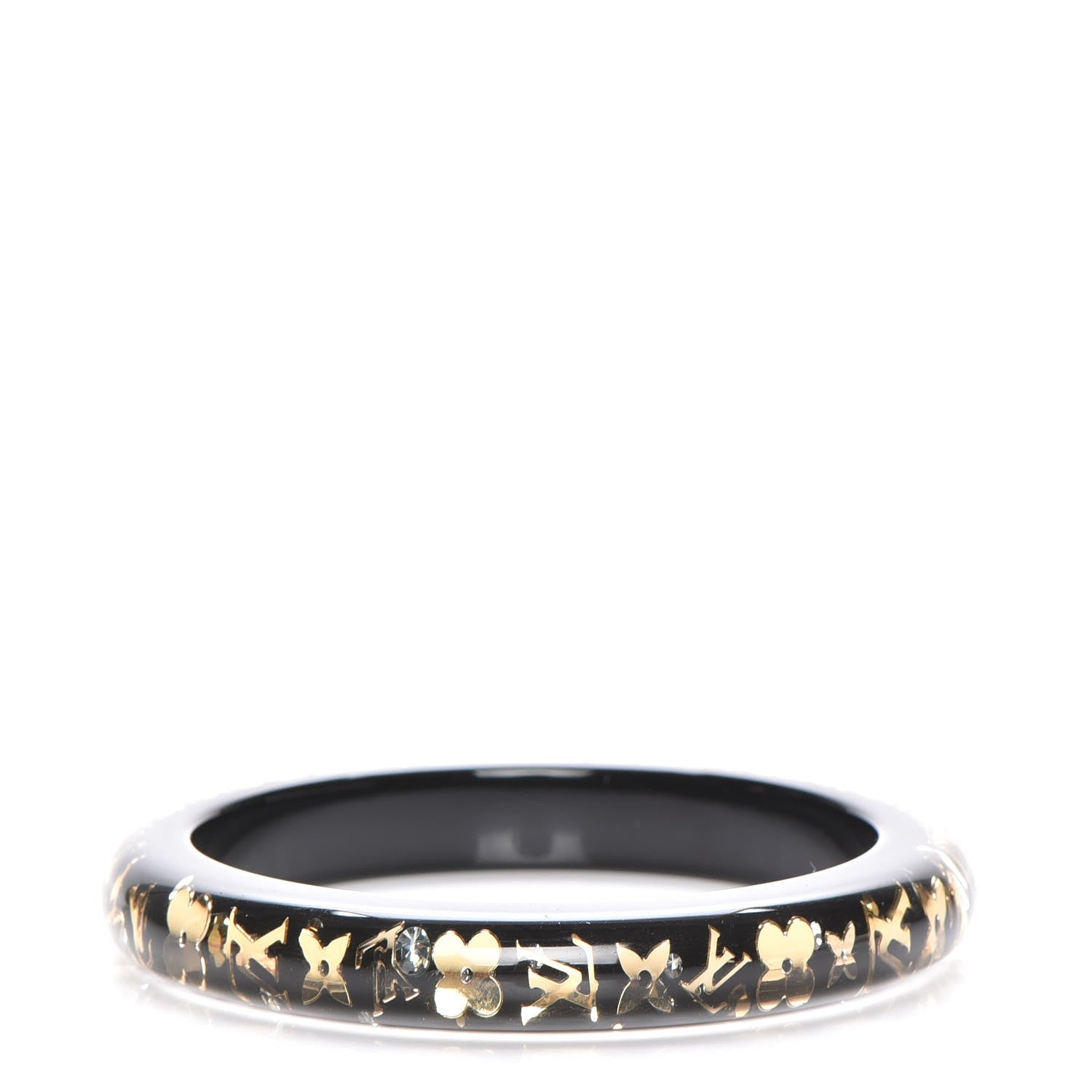 Louis Vuitton Resin Swarovski Medium Inclusion Bracelet PM Black 1 of 4