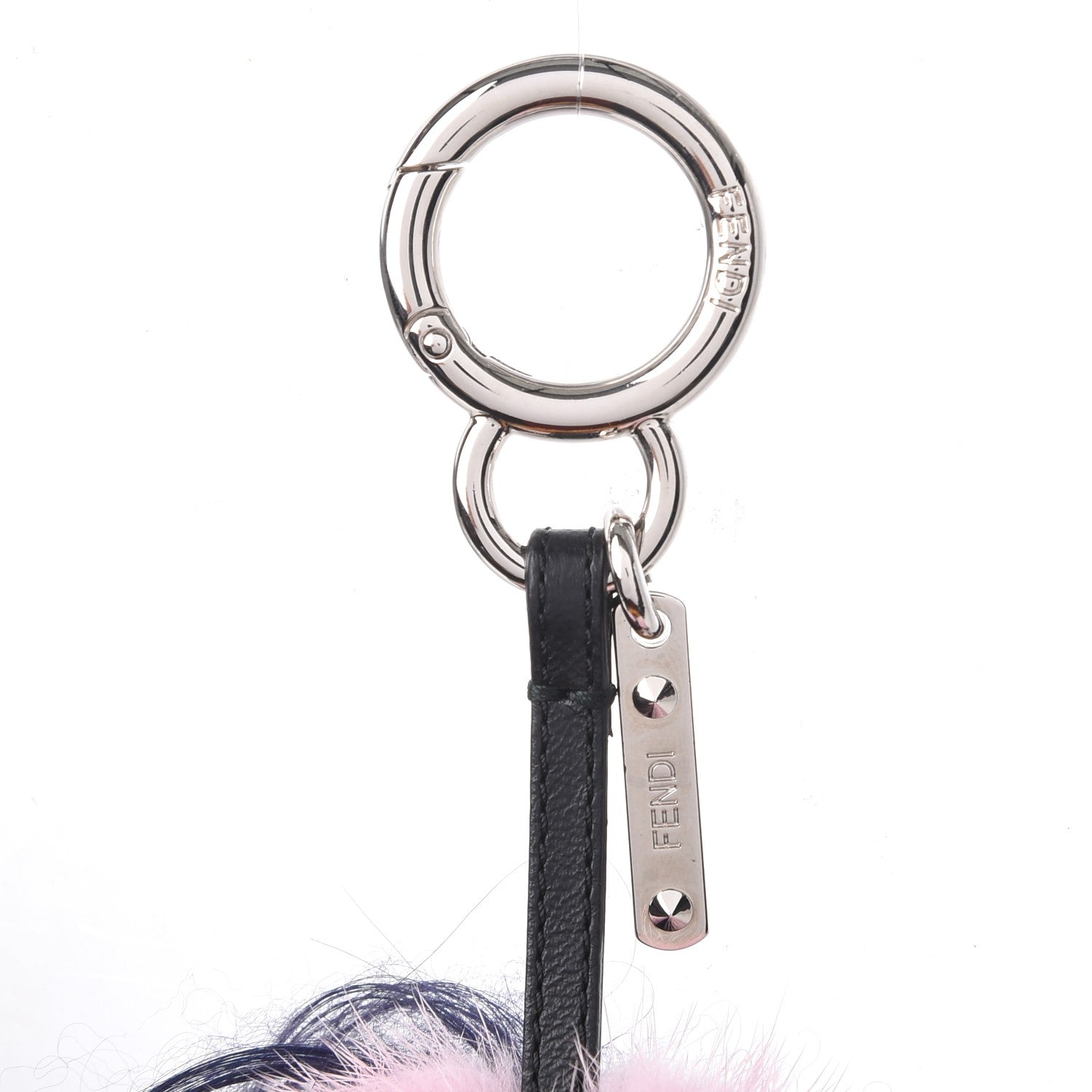 Fendi Mink Goat Fur QuTweet Bag Bug Charm Marshmallow Black 3 of 5