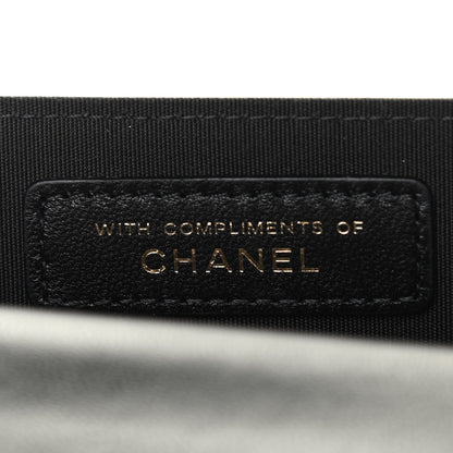 Chanel Lambskin Quilted CC Button Flap Card Holder Black 8 of 9