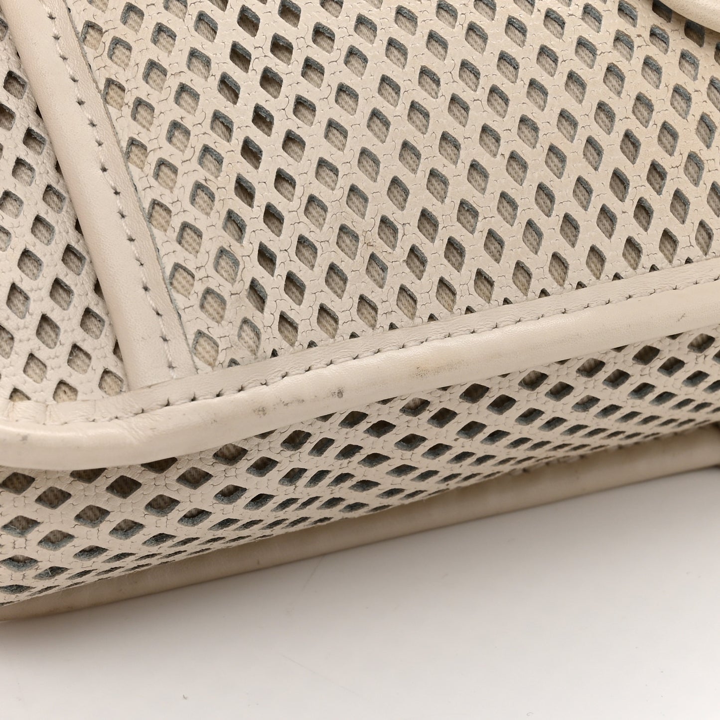 Perforated Calfskin Up In The Air Flap White