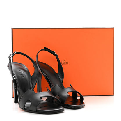 Hermes Calfskin Ella 105 Sandal 35.5 Black 8 of 8