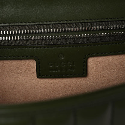 Gucci Calfskin Matelasse Aria Small GG Marmont Shoulder Bag Military Wood 8 of 11